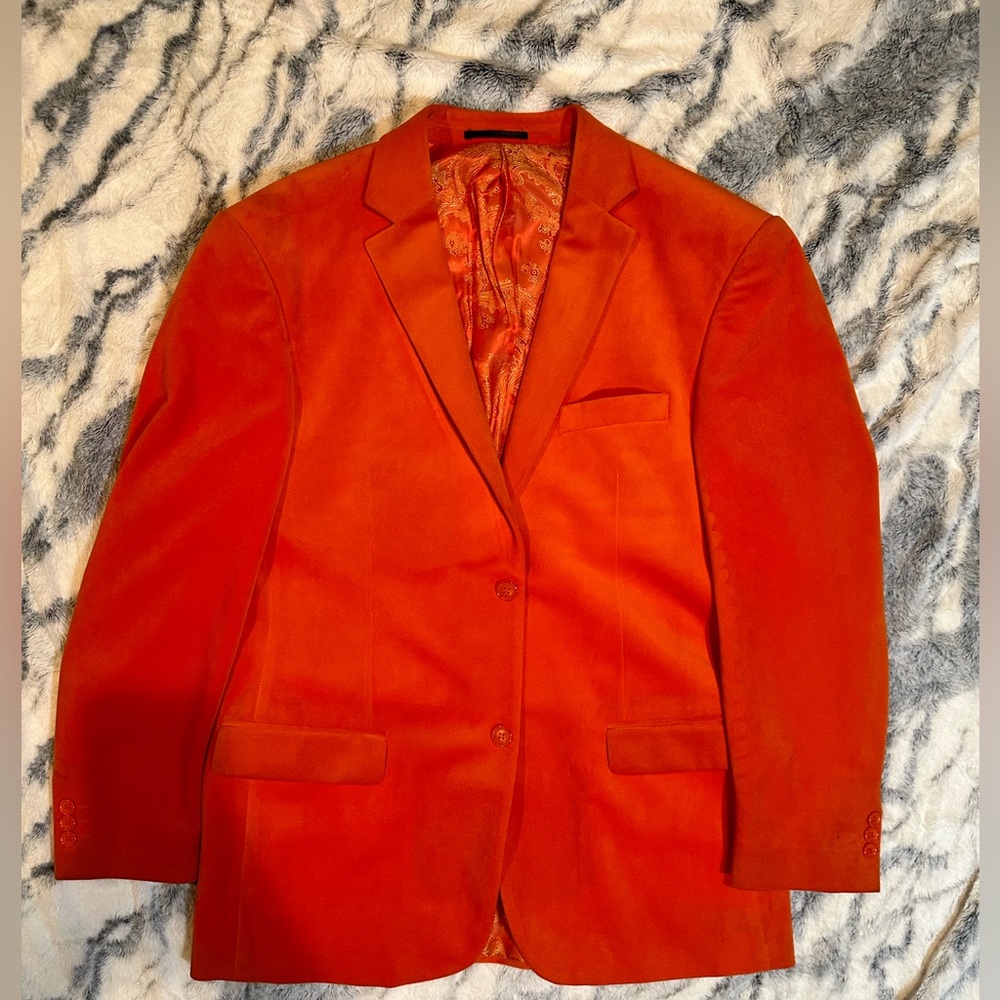Men’s orange velvet jacket